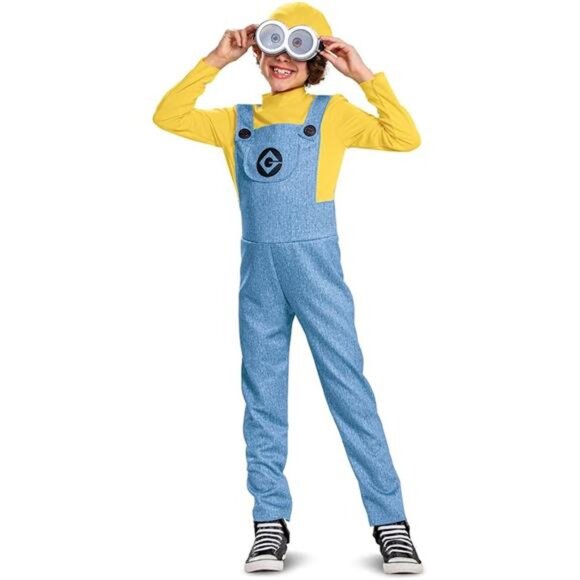 Bob Minions Costume for Kid Official Minion Jumpsuit Outfit with Goggles and Hat - Picture 4 of 6